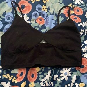 cropped black shirt size m(7-9)